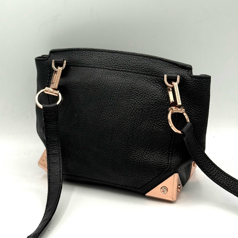 ALEXANDER WANG Marion Prisma Black Pebbled Leather & Rose Gold Crossbody Bag - Picture 6 of 16